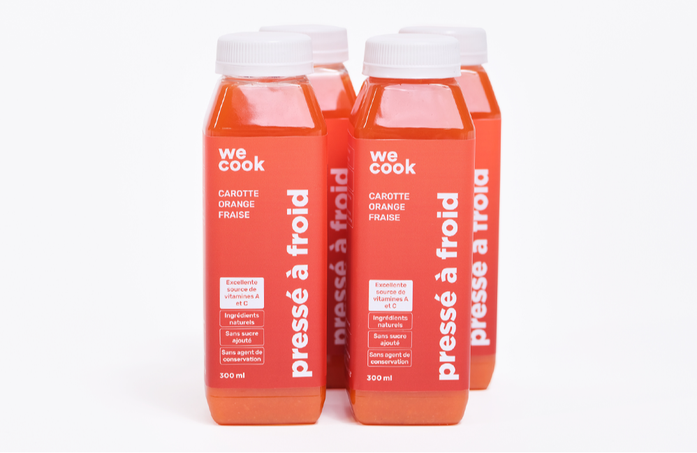 4 x Carrot, orange and strawberry juice 300 mL