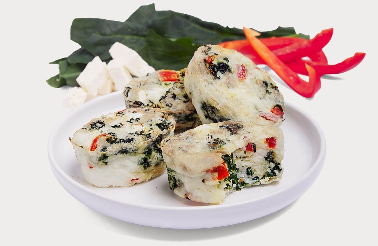 4 Spinach and Red Pepper Egg Bites