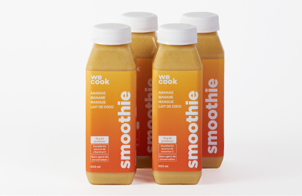 4 x Pineapple, banana, mango and coconut smoothie 300 mL