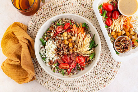 8. Crunchy vegetable and quinoa salad with smoked pecans, goat cheese