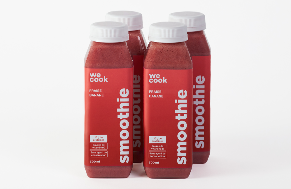 4 x Strawberry and banana smoothie 300 mL